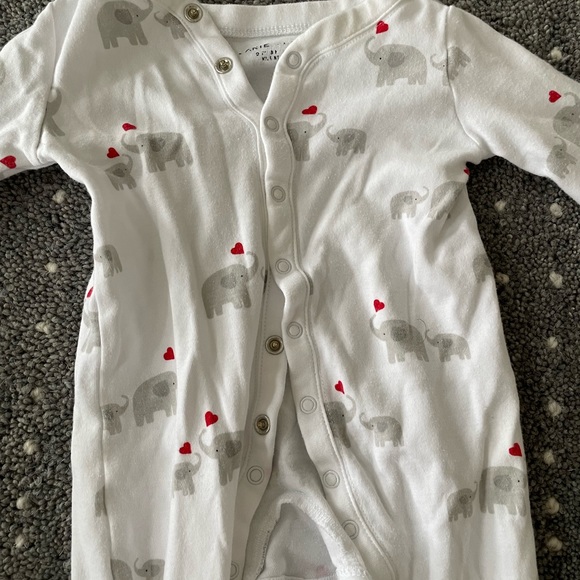 Janie and Jack footie pajama 0-3M elephant - Picture 6 of 7